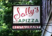 Sally's Apizza Sign on Wooster Street, New Haven 